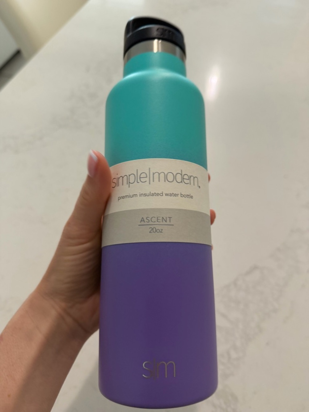 simple|modern Ascent 20oz Insulated Water Bottle - Teal & Purple
